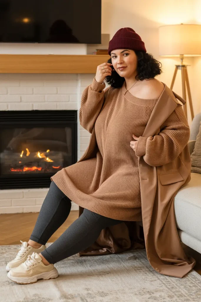 Cozy plus size Thanksgiving sweater