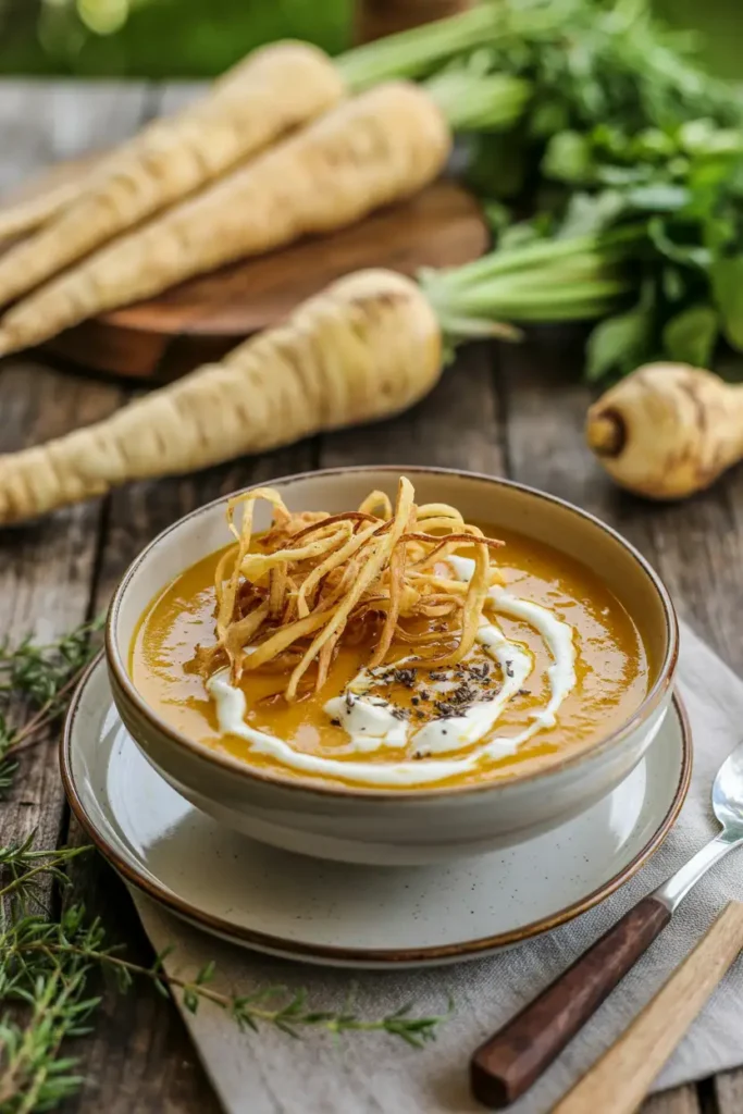 Creamy parsnip soup