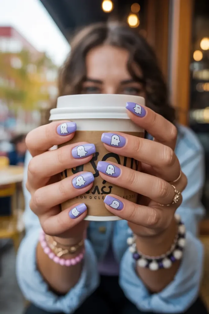 Cute ghost Halloween stickers