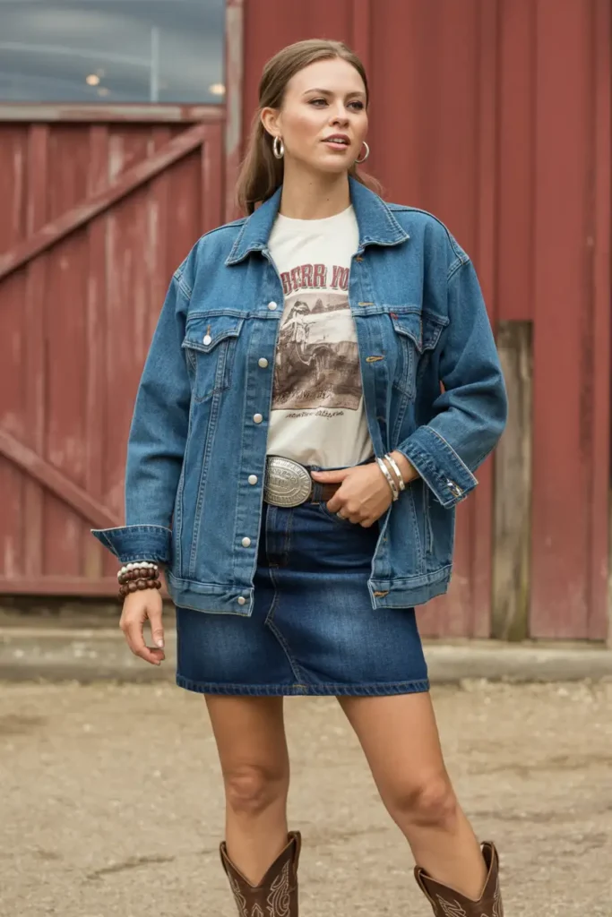 Denim cowgirl outfit inspiration
