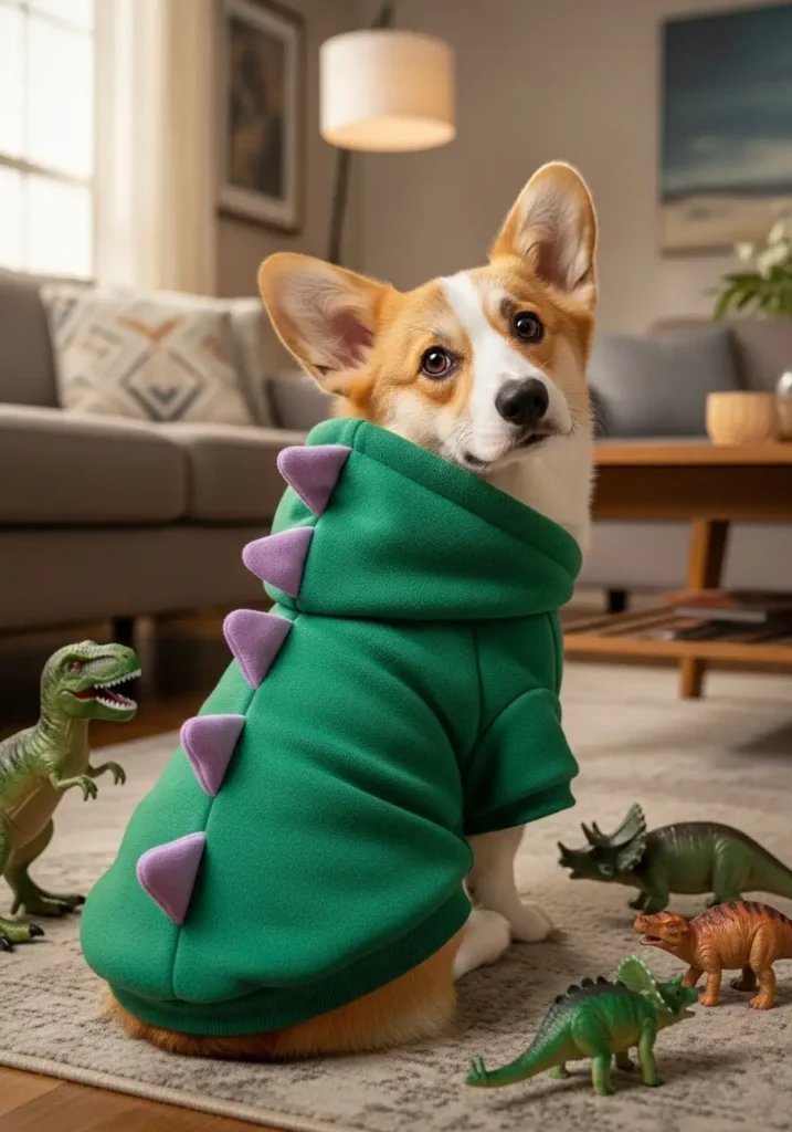 Dog dinosaur costume hoodie