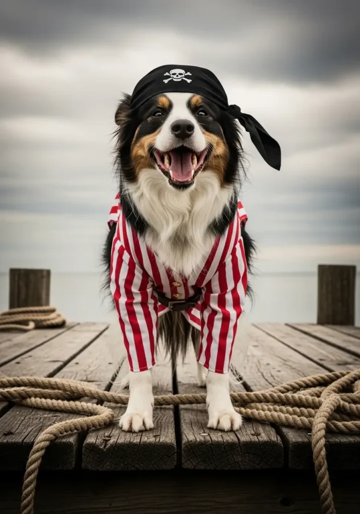 Dog pirate Halloween outfit