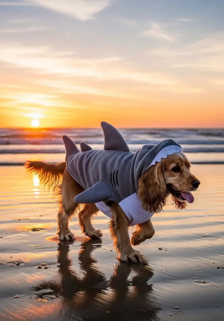 Dog shark costume fin
