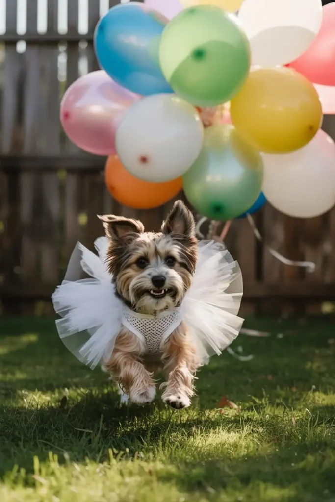 Dog tulle overlay harness birthday dress