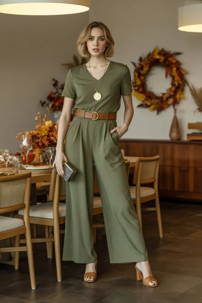 Dressy Thanksgiving jumpsuit outfit
