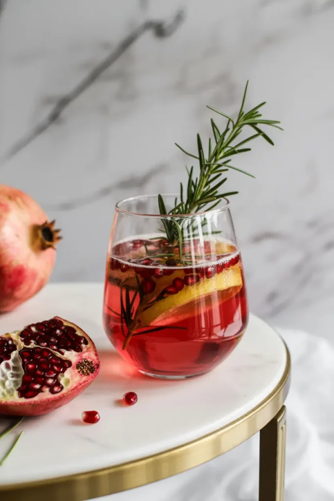 Festive pomegranate mocktail