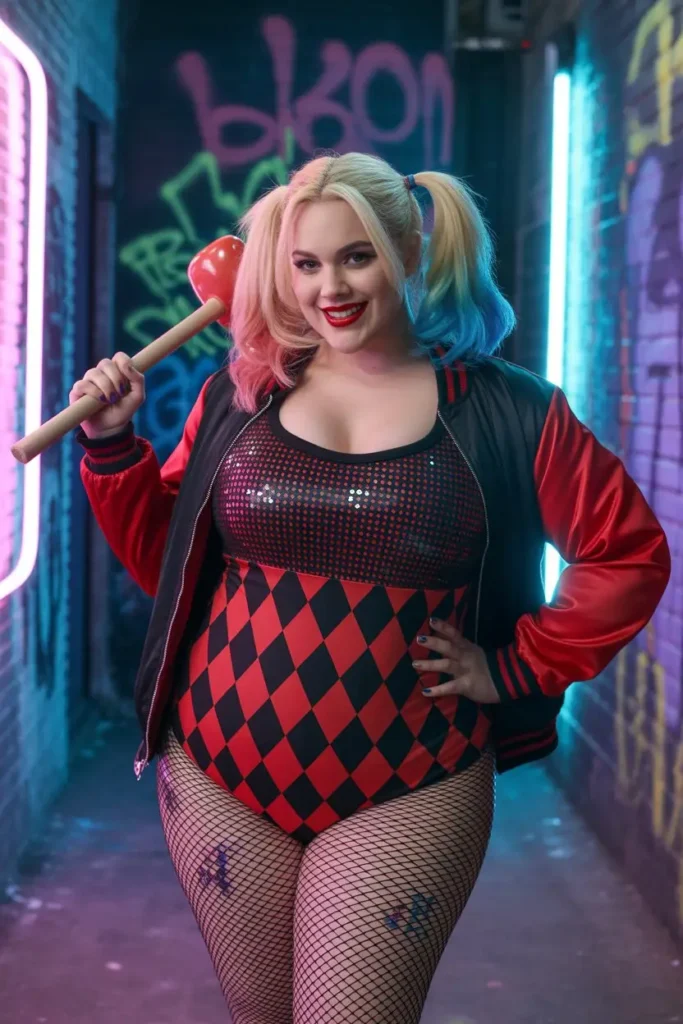Full figured Harley Quinn costume