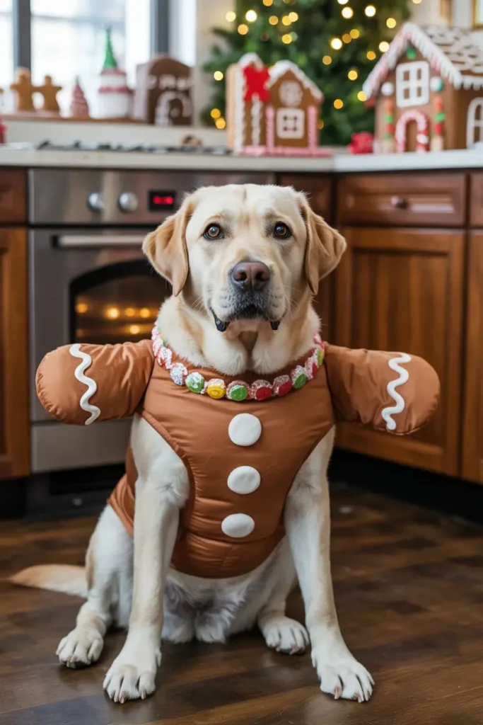 Gingerbread dog Christmas costume