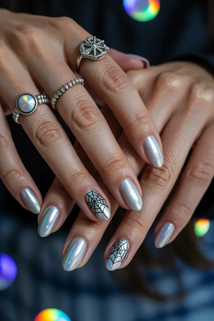 Holographic spooky nail stickers