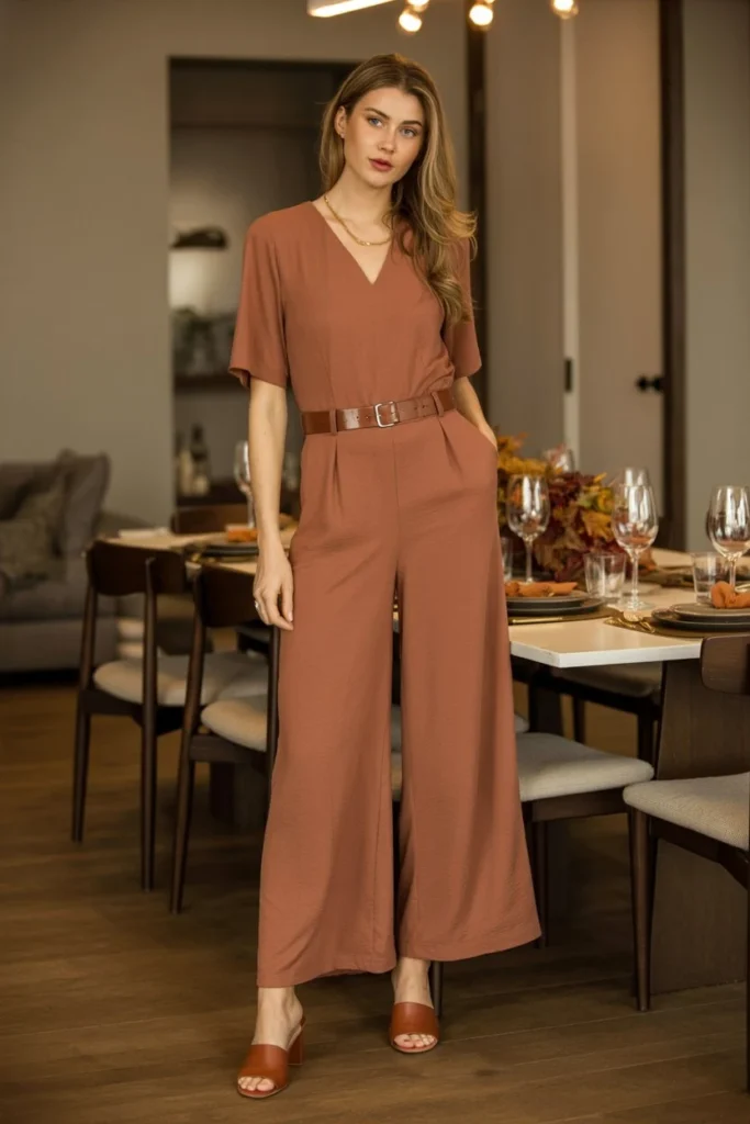 Jumpsuit Thanksgiving dinner outfit women
