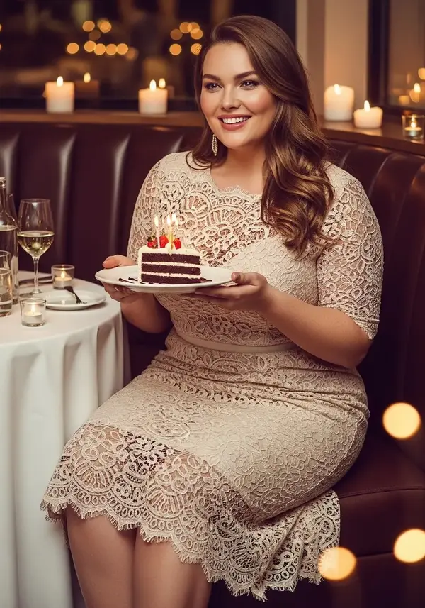 Lace plus size birthday dress