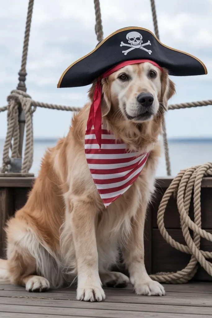 Large breed dog pirate costume