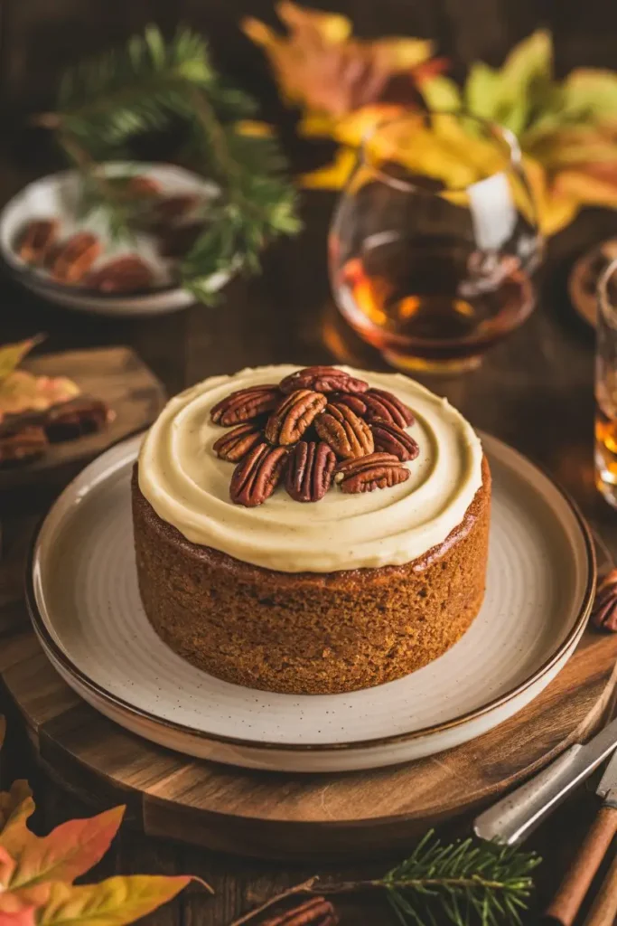 Maple pecan holiday cake