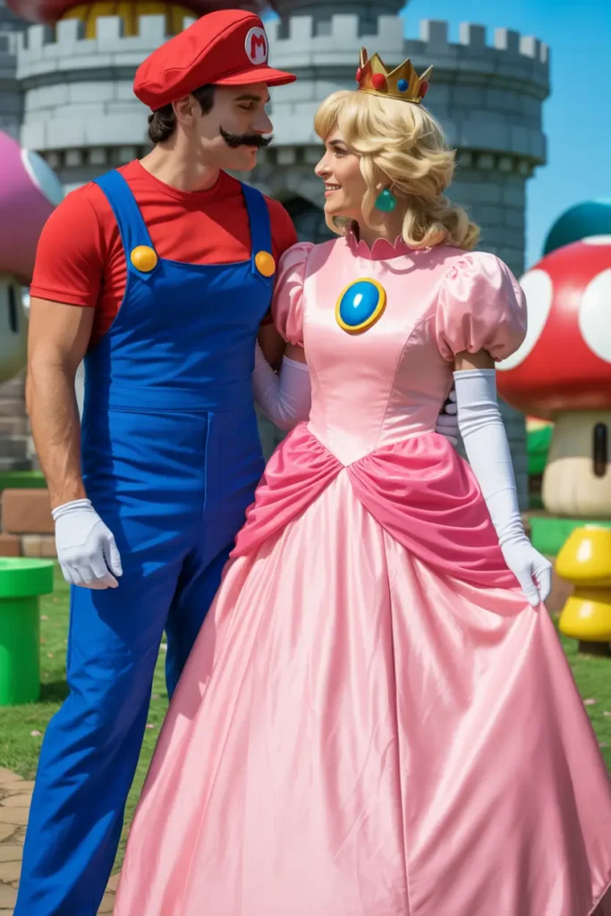 Mario Peach couple costumes
