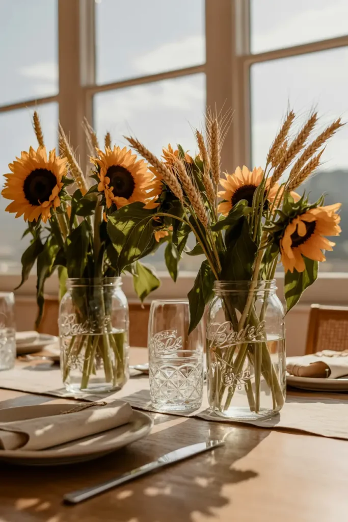 Mason jar fall centerpiece
