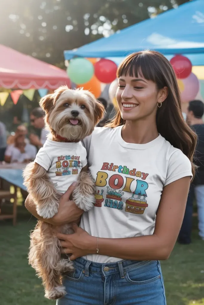 Matching owner and dog birthday outfit set