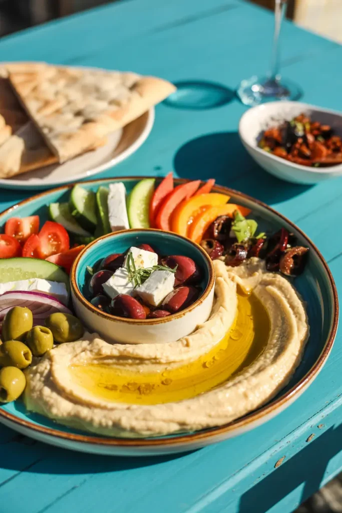 Mediterranean mezze appetizer platter