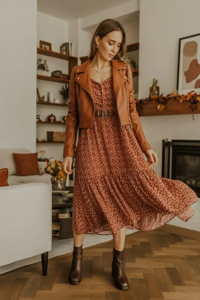 Midi dress Thanksgiving outfit 40+