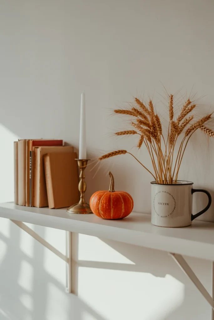 Minimalist thanksgiving decor shelf