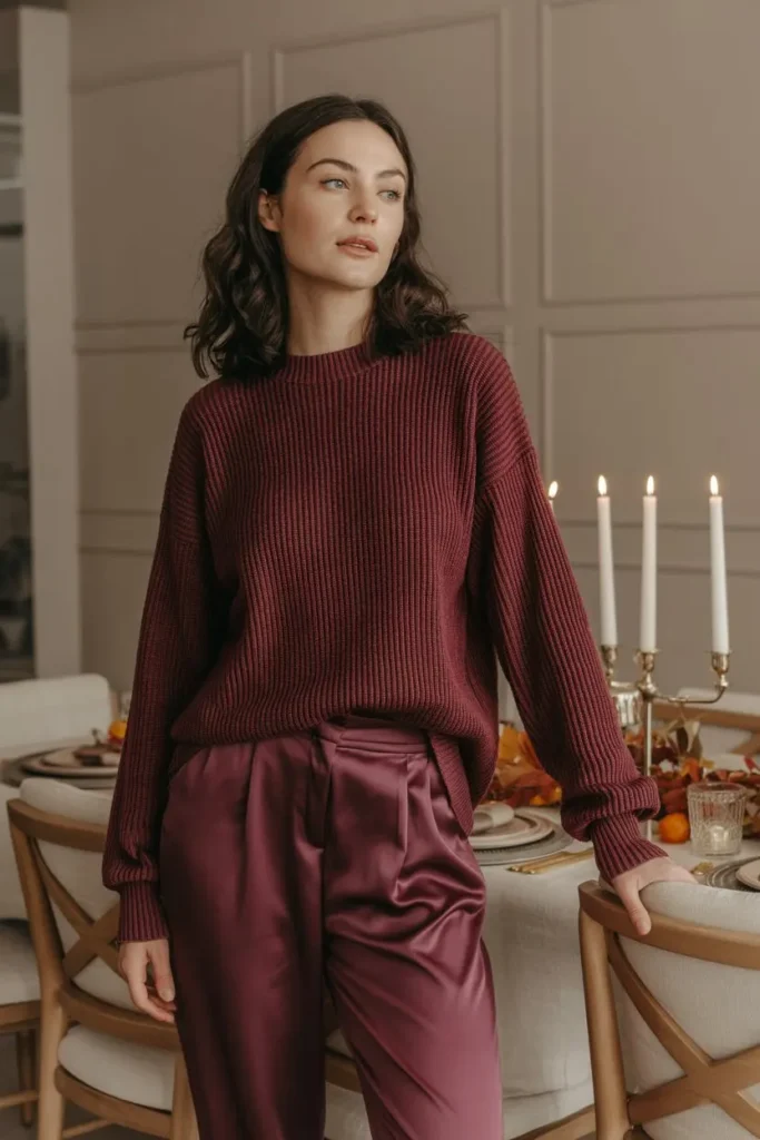 Monochrome Thanksgiving outfit elegant women