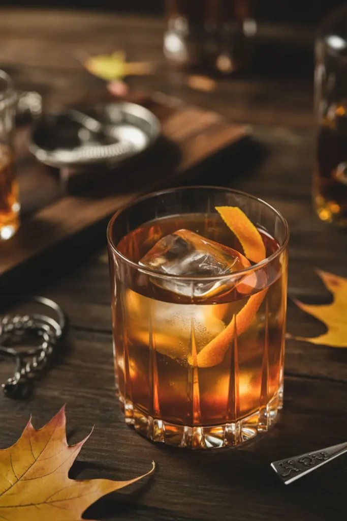 Non-alcoholic bourbon mocktail