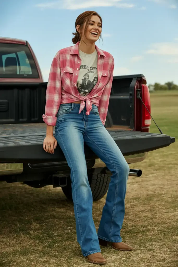 Pink denim cowgirl classic