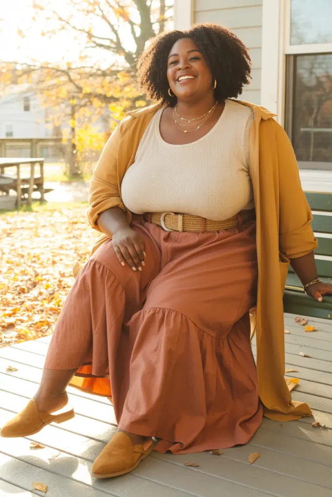 Plus size casual Thanksgiving outfit