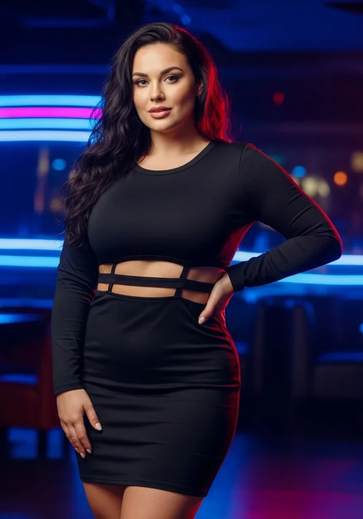 Plus size cut-out birthday dress