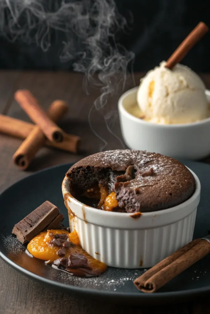 Pumpkin lava cake Halloween dessert