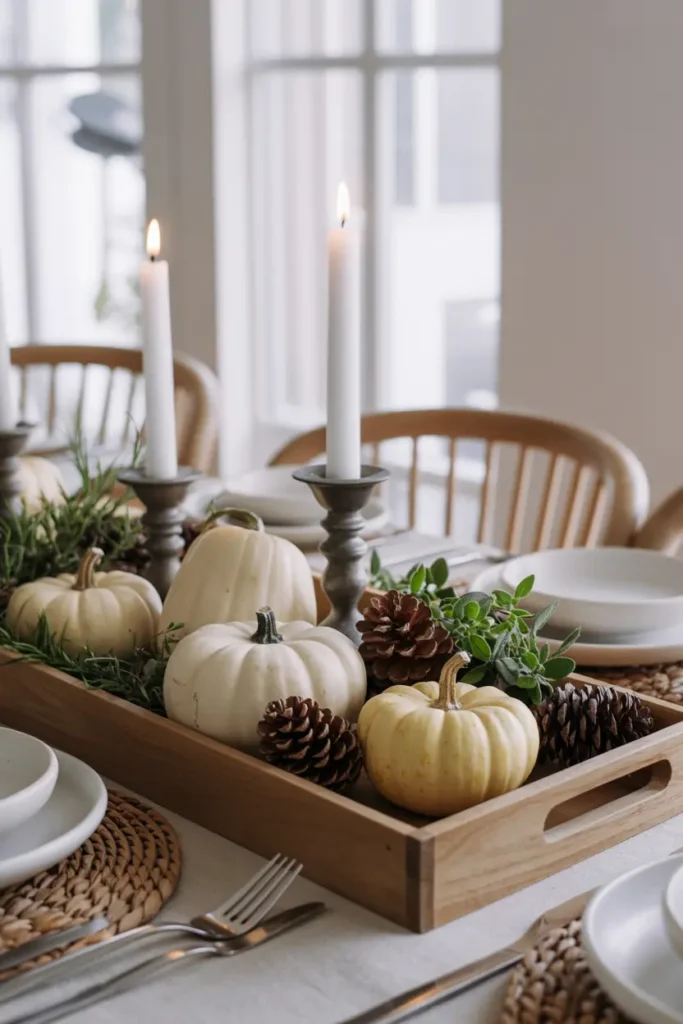 Rustic Wooden Tray Centerpiece Decor Ideas