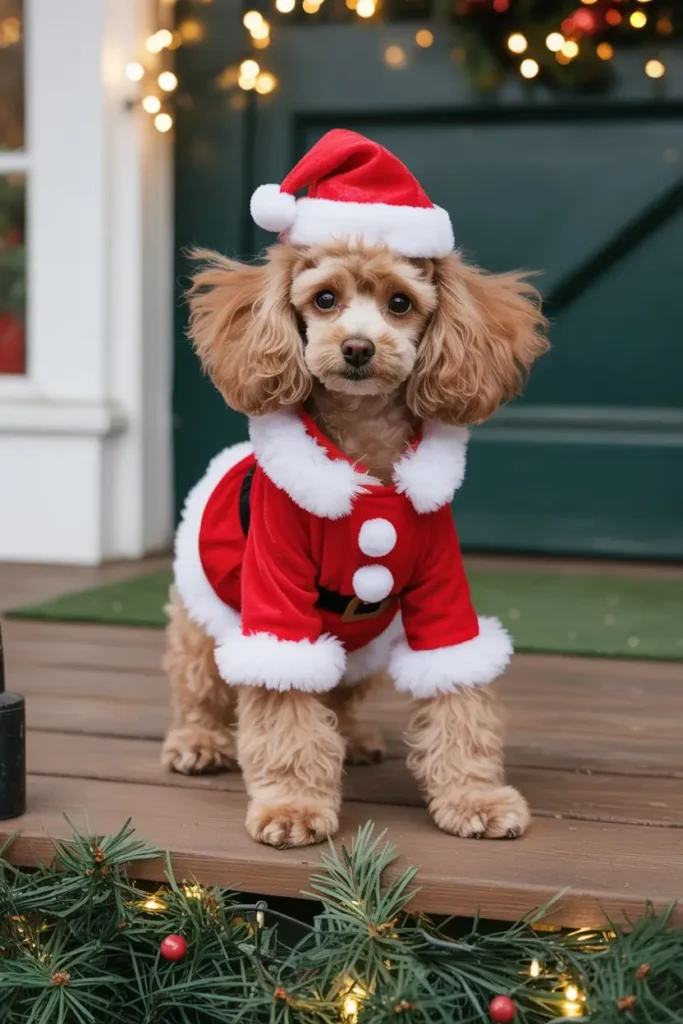 Santa helper dog Christmas costume