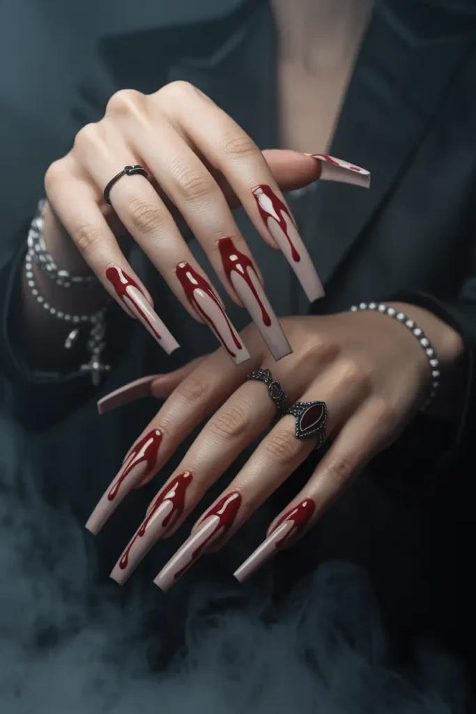 Scary Halloween nail art