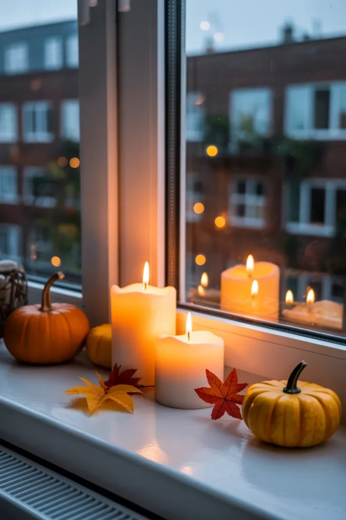 Small apartment thanksgiving windowsill