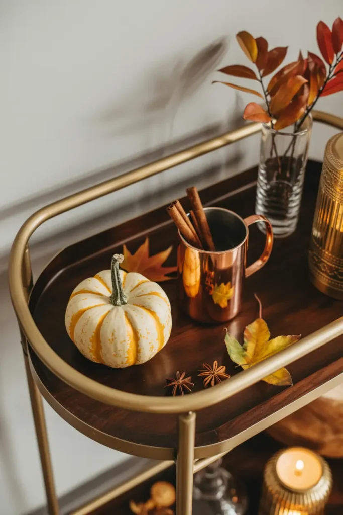Small space thanksgiving bar styling