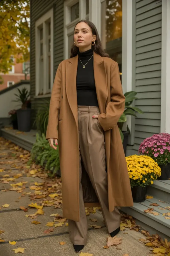 Statement coat Thanksgiving outfit elegant