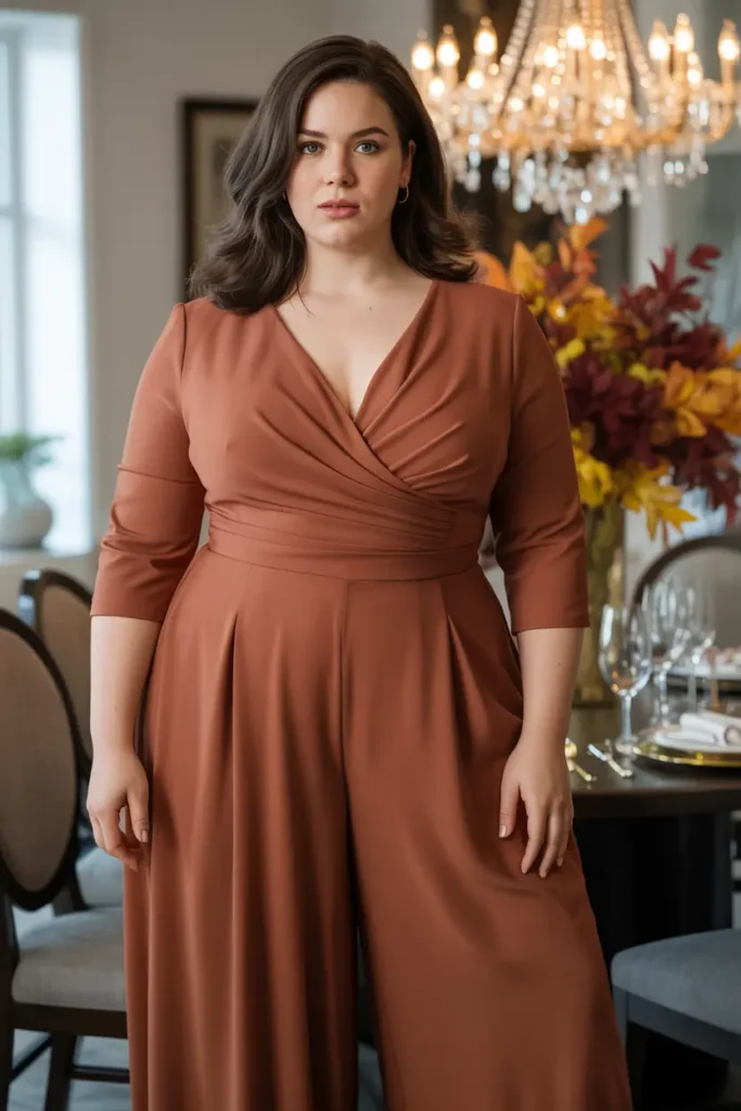 Stylish layers jumpsuit thanksgiving outfit