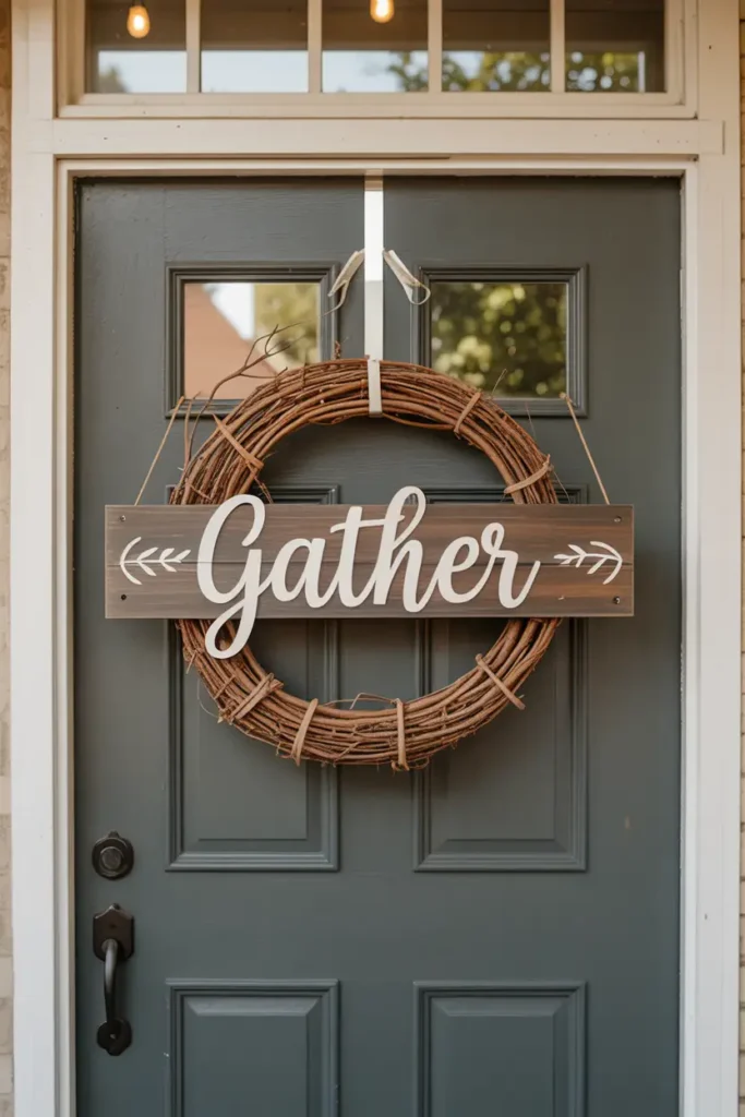 Thanksgiving door decor - Welcome Sign with Seasonal Swap