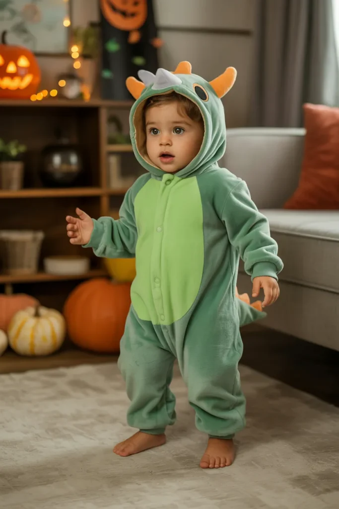 Toddler Halloween costume dinosaur onesie