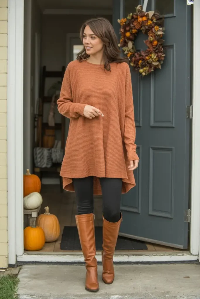 Tunic leggings Thanksgiving outfit casual
