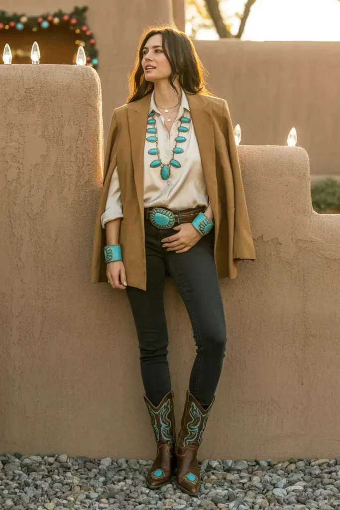 Turquoise western Christmas jewelry
