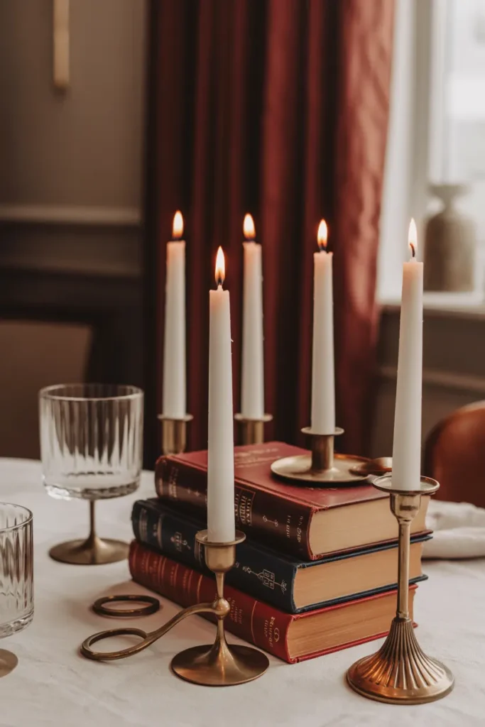 Vintage Book Candle Centerpiece Ideas