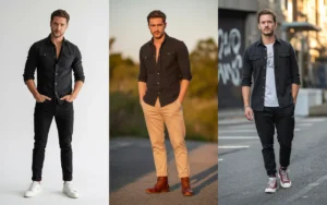 Black Denim Shirt Outfit Ideas for Men