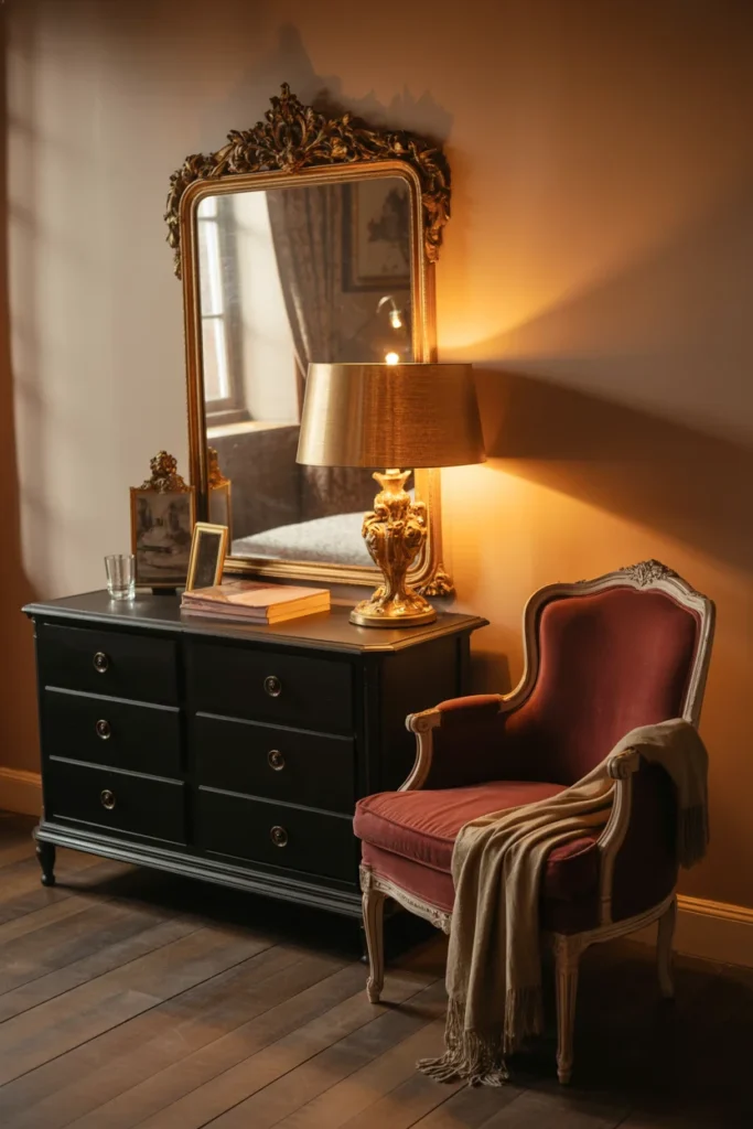 Black dresser vintage decor Ideas