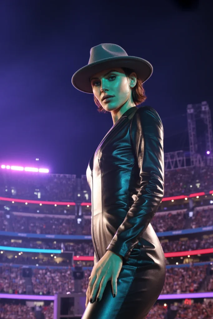 Black leather Beyoncé outfit