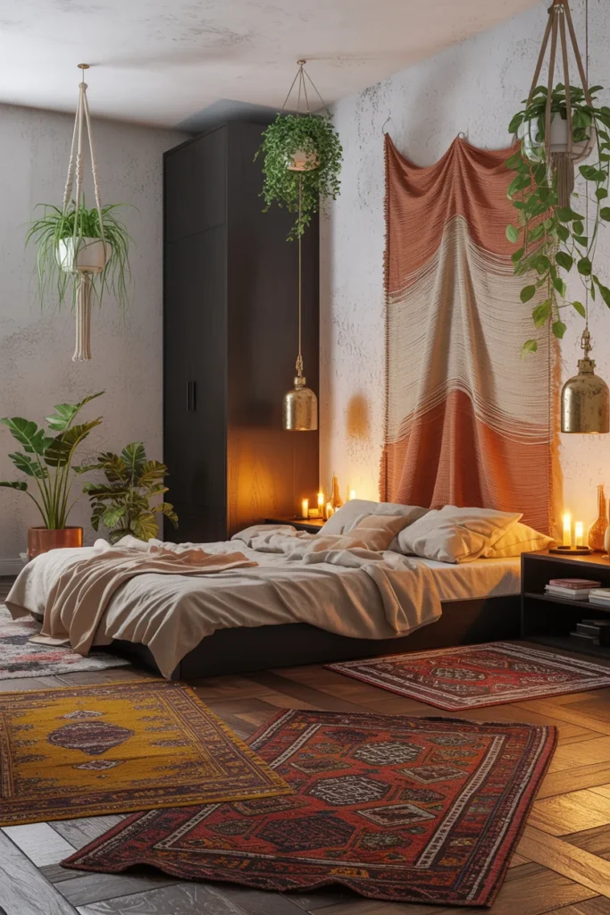 Black wardrobe boho decor