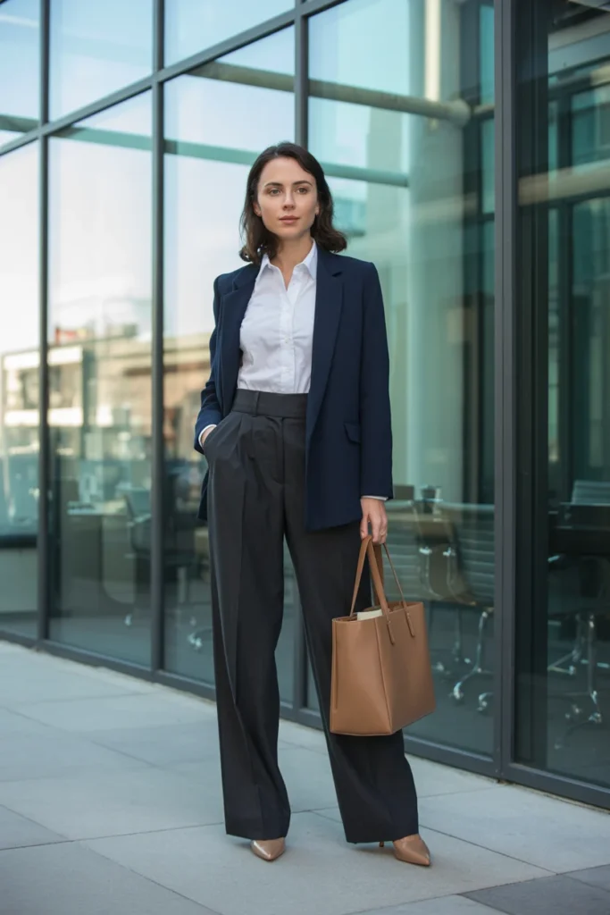 Black wide leg pants office outfit