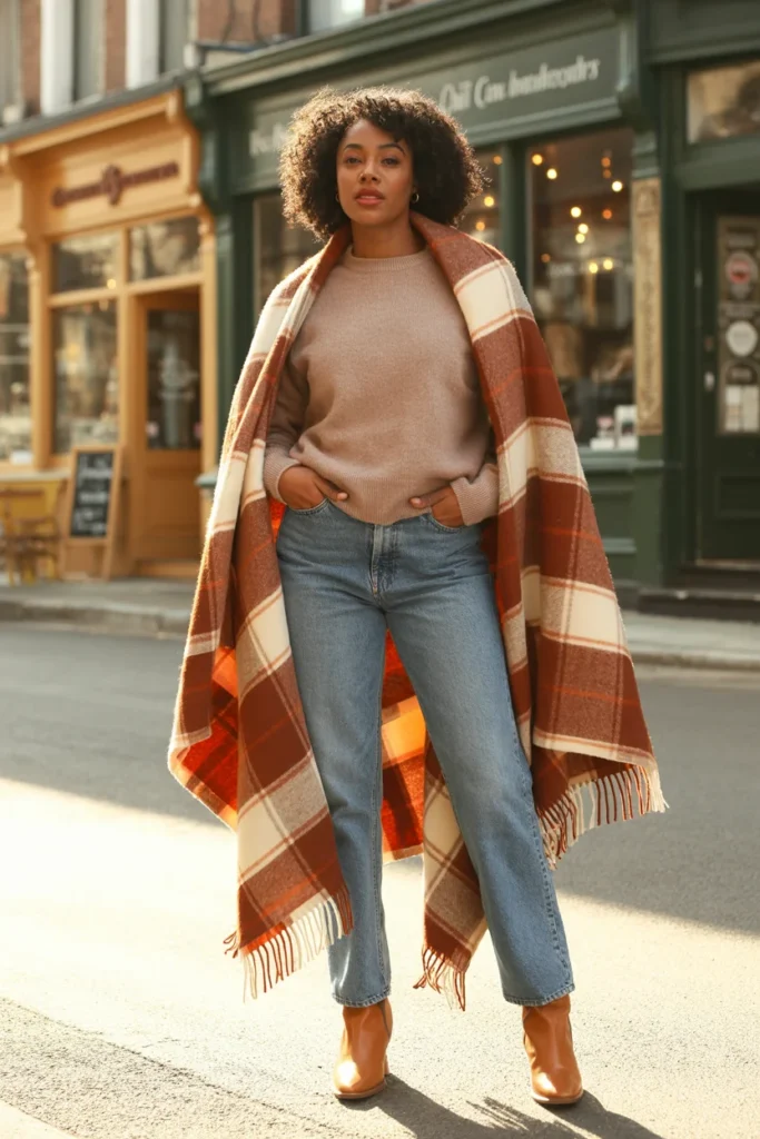 Blanket scarf winter style