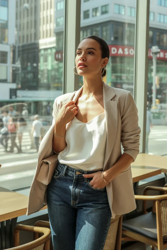 Blazer jeans lunch date