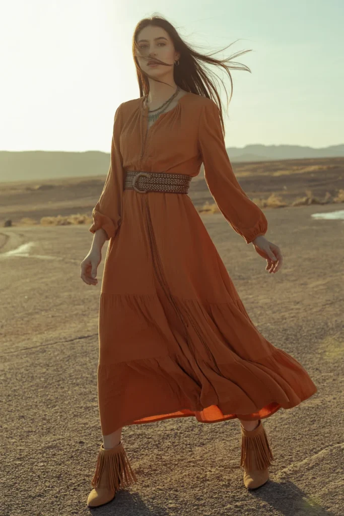 Bohemian maxi dress style
