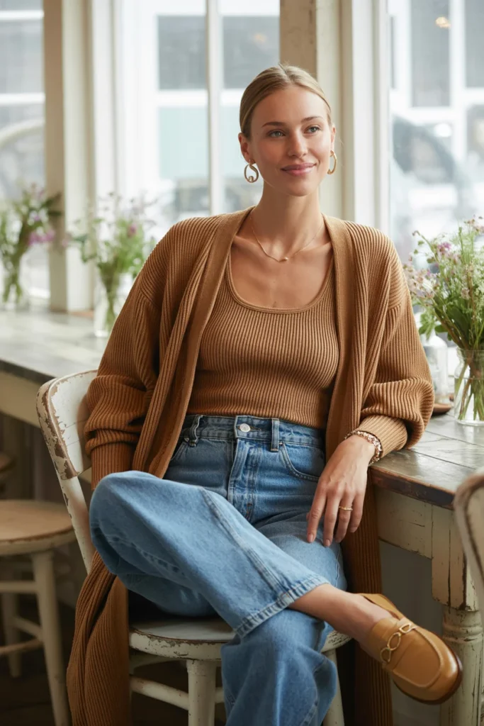 Cardigan set outfit idea